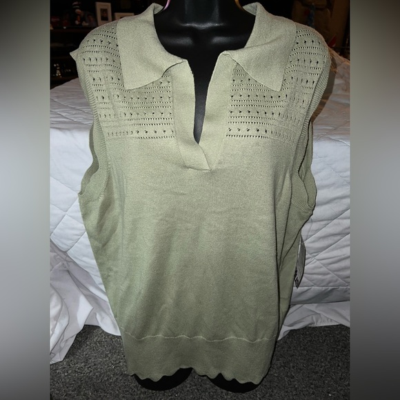 Joie Brand New Eyelet Scalloped Sleeveless Sweater - Picture 1 of 12
